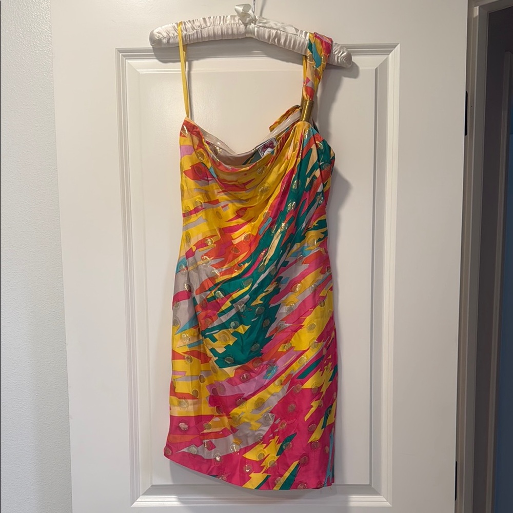 Yoana Baraschi Multicolor One Shoulder Dress